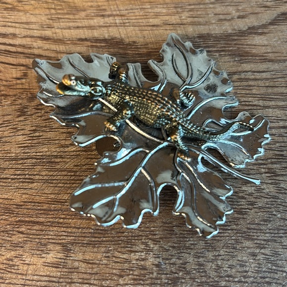 Sylvia Dahl Jewelry - Sylvia Dahl Silver and Bronze Alligator Leaf Brooch/Clip